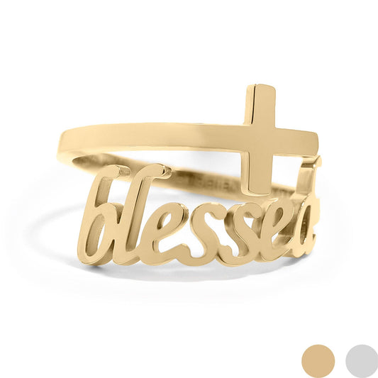 Blessed Cross Adjustable Ring