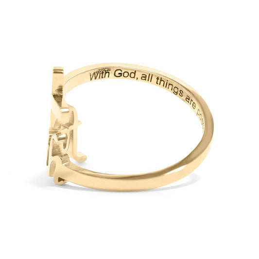 Faith Cross Adjustable Ring