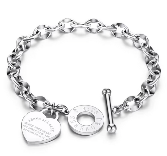 Proverbs 4:23 Charm Bracelet