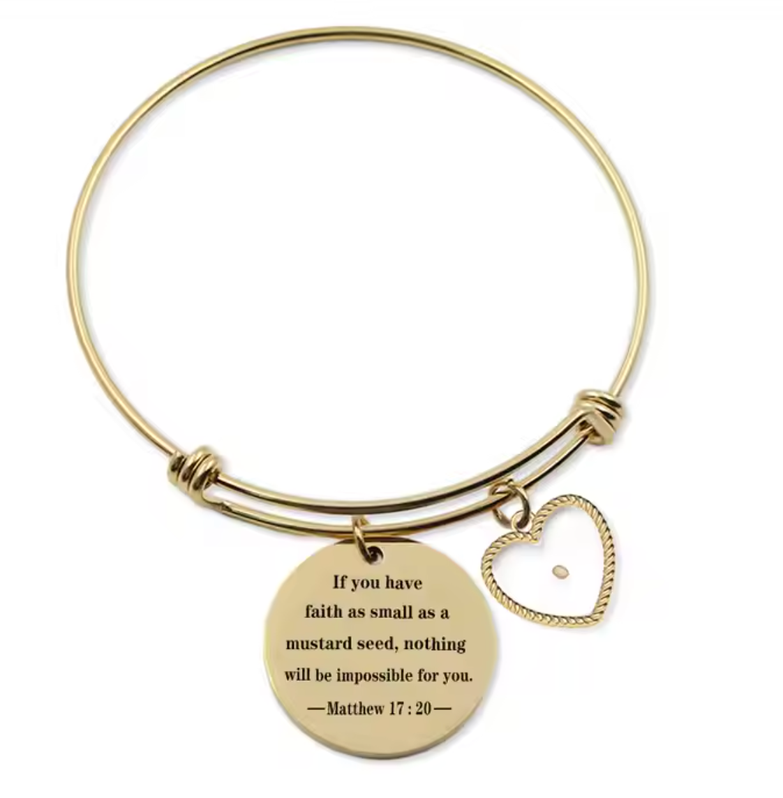 Mustard Seed Faith Scripture Charm Bracelet