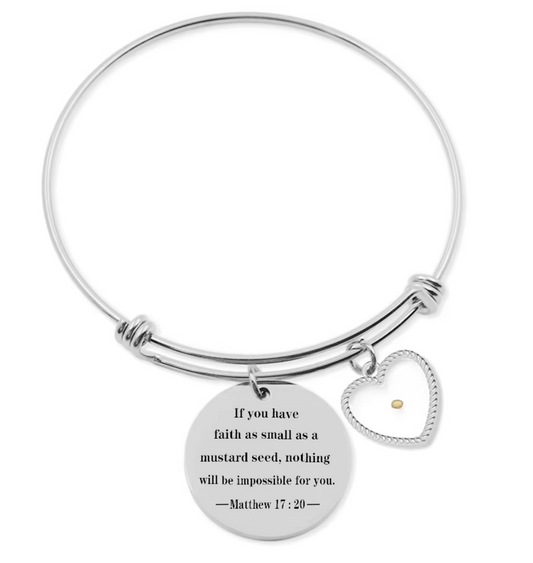 Mustard Seed Faith Scripture Charm Bracelet
