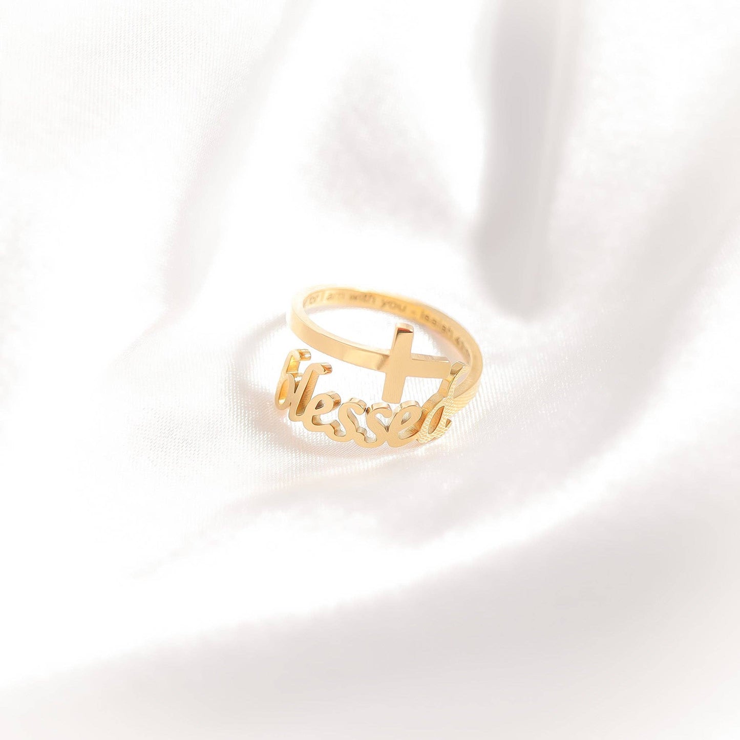 Blessed Cross Adjustable Ring