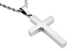3 Wise Men Stainless Steel Silver Cross Necklace