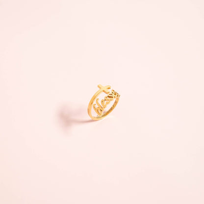 Blessed Cross Adjustable Ring