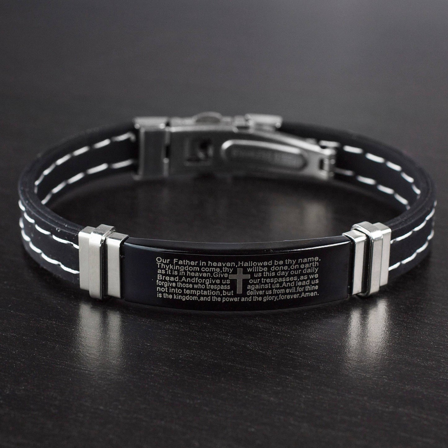 3 Wise Men Lord's Prayer Leather Bracelet