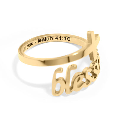Blessed Cross Adjustable Ring