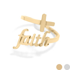 Faith Cross Adjustable Ring