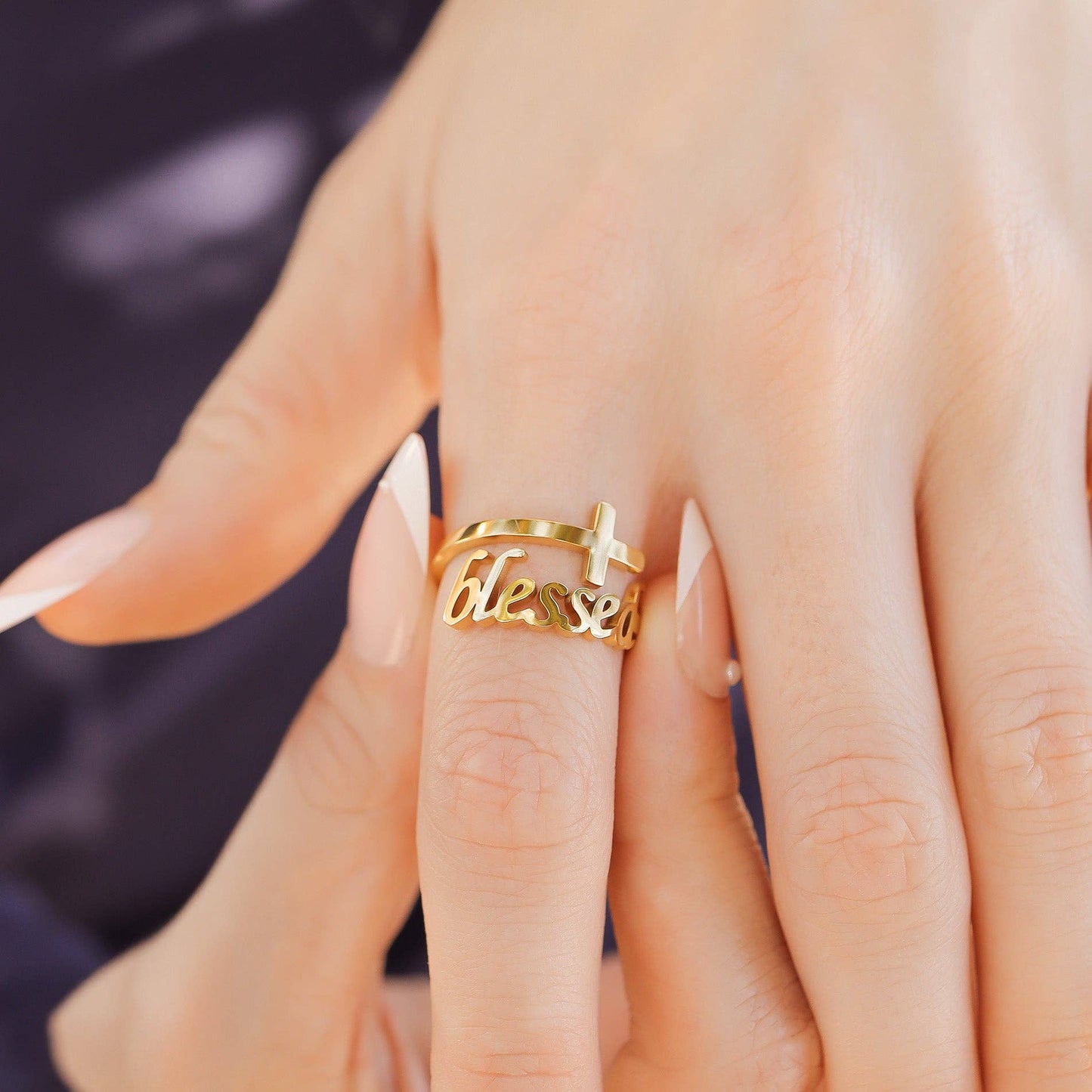 Blessed Cross Adjustable Ring