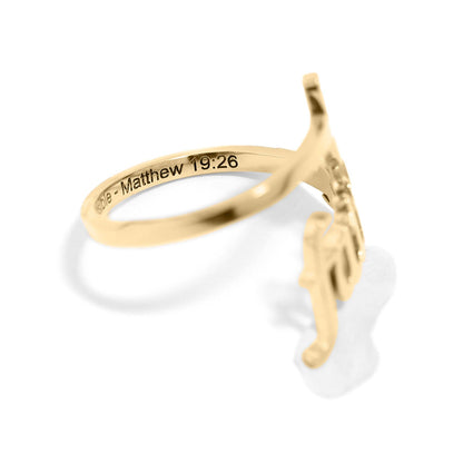 Faith Cross Adjustable Ring