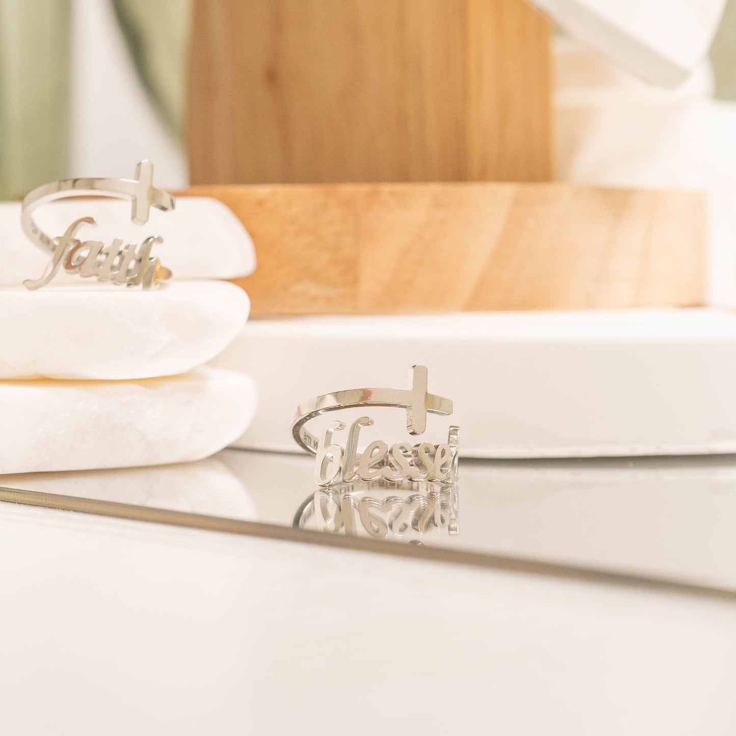 Blessed Cross Adjustable Ring