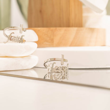 Blessed Cross Adjustable Ring