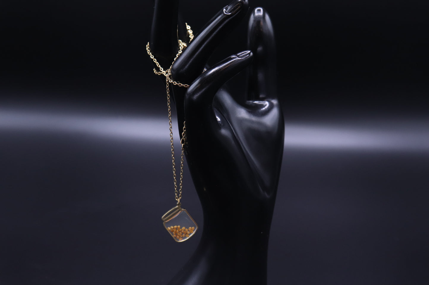 Gold Jar of Mustard Seeds Necklace